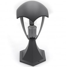 Φωτιστικό Φανάρι Κολωνάκι 1xE27 33cm Αλουμινίου Σκούρο Γκρι IP44 9-3646